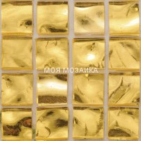 GR02-G Мозаика желтое золото (аналог) резаная текстурная 10х10 мм