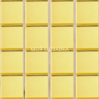 GR01-G Мозаика желтое золото (аналог) резаная гладкая 10х10 мм 1
