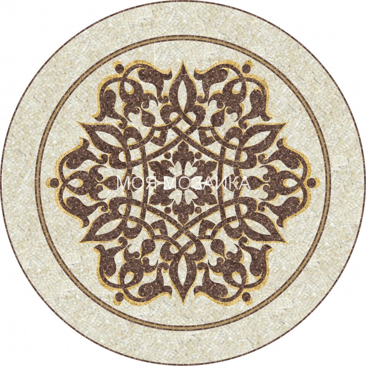 SHEIH 3-Marble Gold Панно художественное мозаичное для хамама