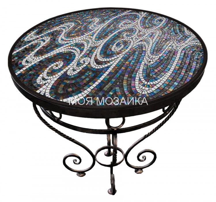 MAGIC 118. Столешница из стеклянной мозаики D=60 cm