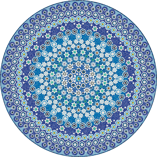 MARRAKESH BLUE Панно художественное мозаичное для хамама