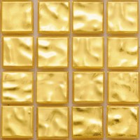 Мозаика желтое золото 24 карата формованная текстурная 10х10 мм