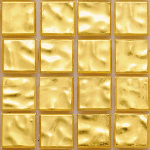 Мозаика желтое золото 24 карата формованная текстурная 10х10 мм