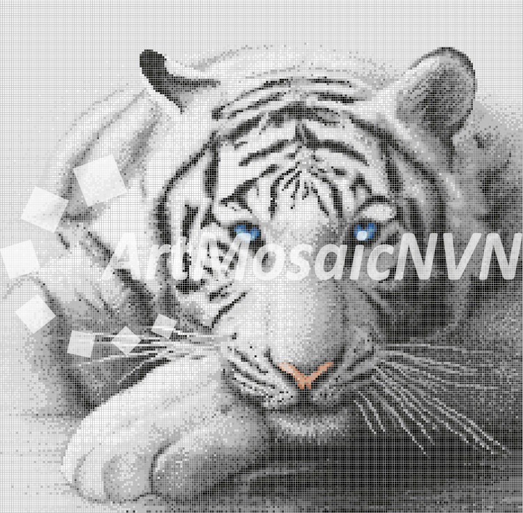 Панно мозаичное Белый тигр 2540х2540 мм