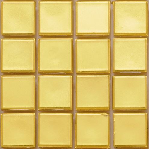 Мозаика желтое золото 24 карата формованная гладкая 10х10 мм