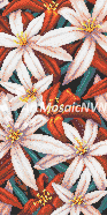 Панно мозаичное Лилии 1000х2000 мм