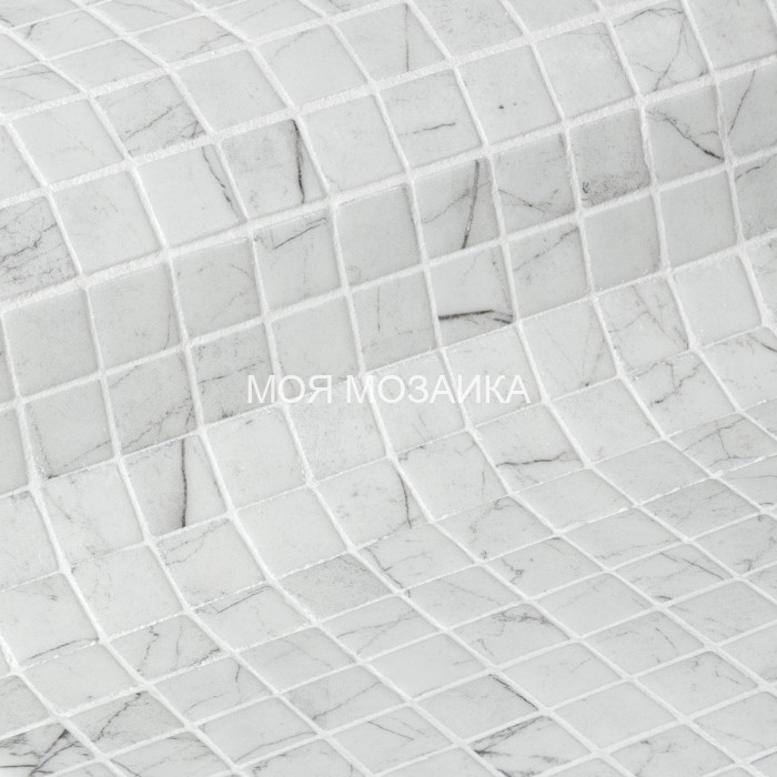 EZARRI ZEN CARRARA 25х25х4 мм Мозаика стеклянная с текстурой натурального камня
