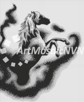 Панно мозаичное Белая лошадь 2226х1832 мм