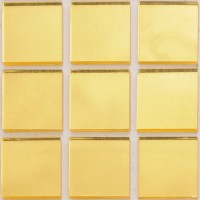 Мозаика желтое золото 24 карата резаная гладкая 15х15 мм