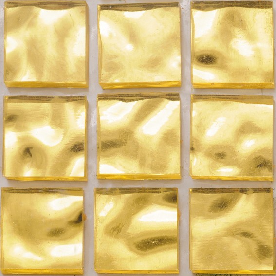 Мозаика желтое золото 24 карата резаная текстурная 15х15 мм
