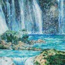 Водопад. Художественое мозаичное панно 100x250 cm