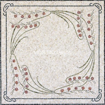 ART-DECO 65 Мраморный мозаичный ковер 150x150 cm