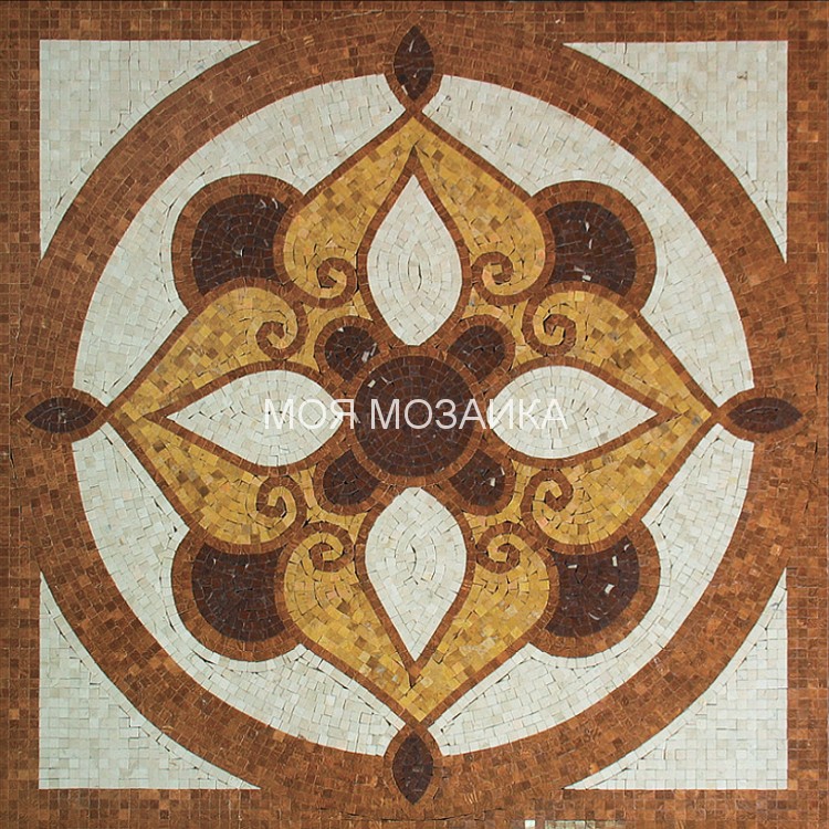 ROMANO 04 Мраморный мозаичный ковер 100x100 cm