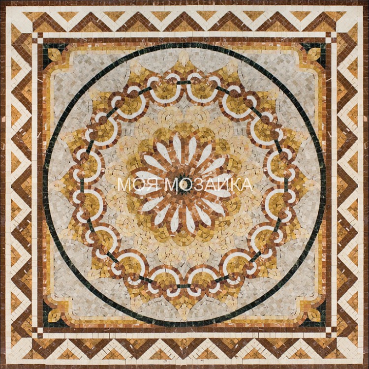 ROMANO 05 Мраморный мозаичный ковер 100x100 cm