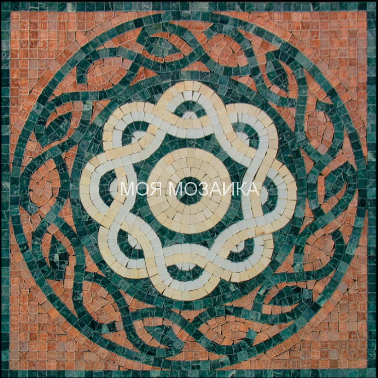 ROMANO 08 Мраморный мозаичный ковер 100x100 cm
