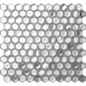Мозаика стеклянная шестирганник микс серебро Glamour AHX-01 Cordoba Silver