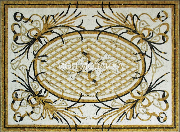 ROMANO 36 Мраморный мозаичный ковер 850х115 см
