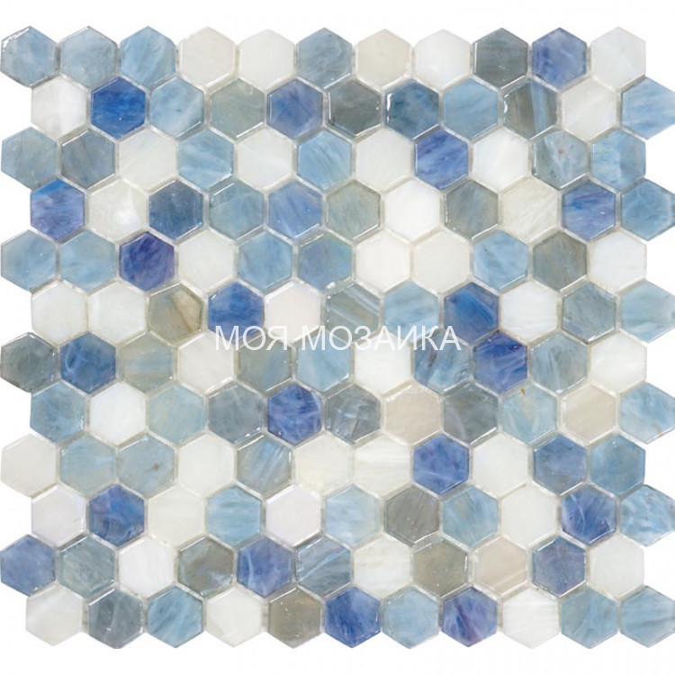 Мозаика стекло+керамика шестирганник микс Glamour AHX-05