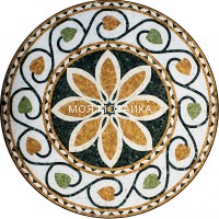 ORNAMENTO 17 Мраморный мозаичный ковер D=100 cm